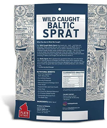 Plato Wild Caught Baltic Sprat Fish Dog Treats 3oz