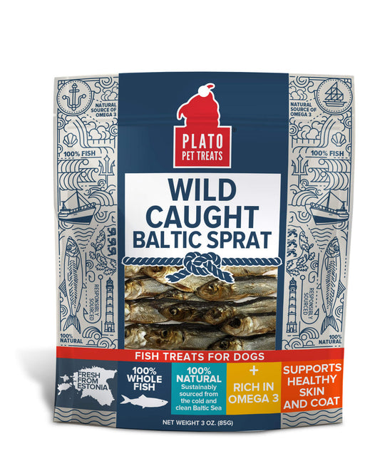 Plato Wild Caught Baltic Sprat Fish Dog Treats 3oz