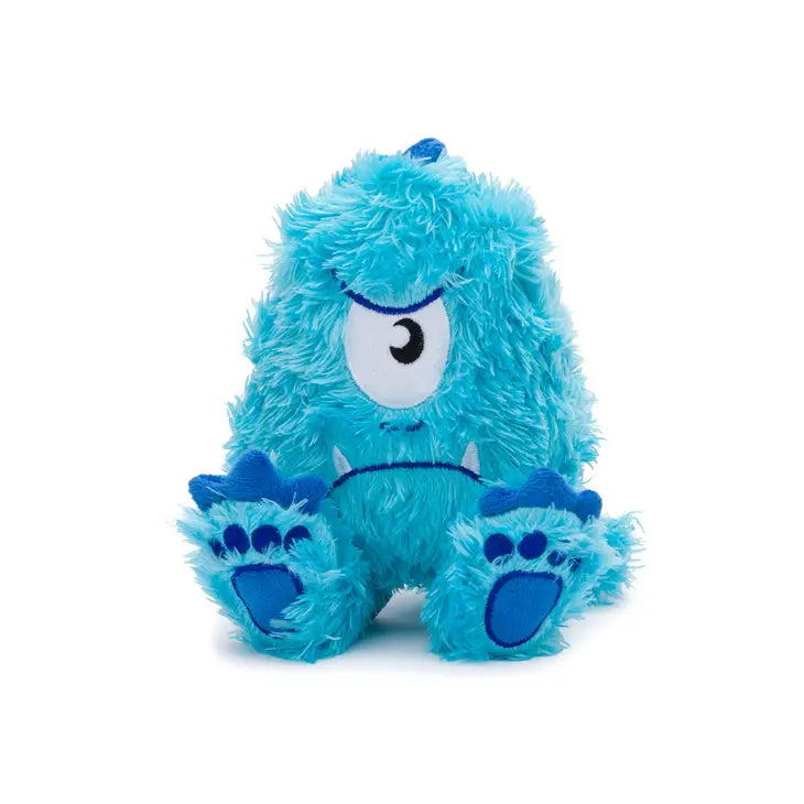 FabDog Small Blue Fluffy Monster Dog Toy