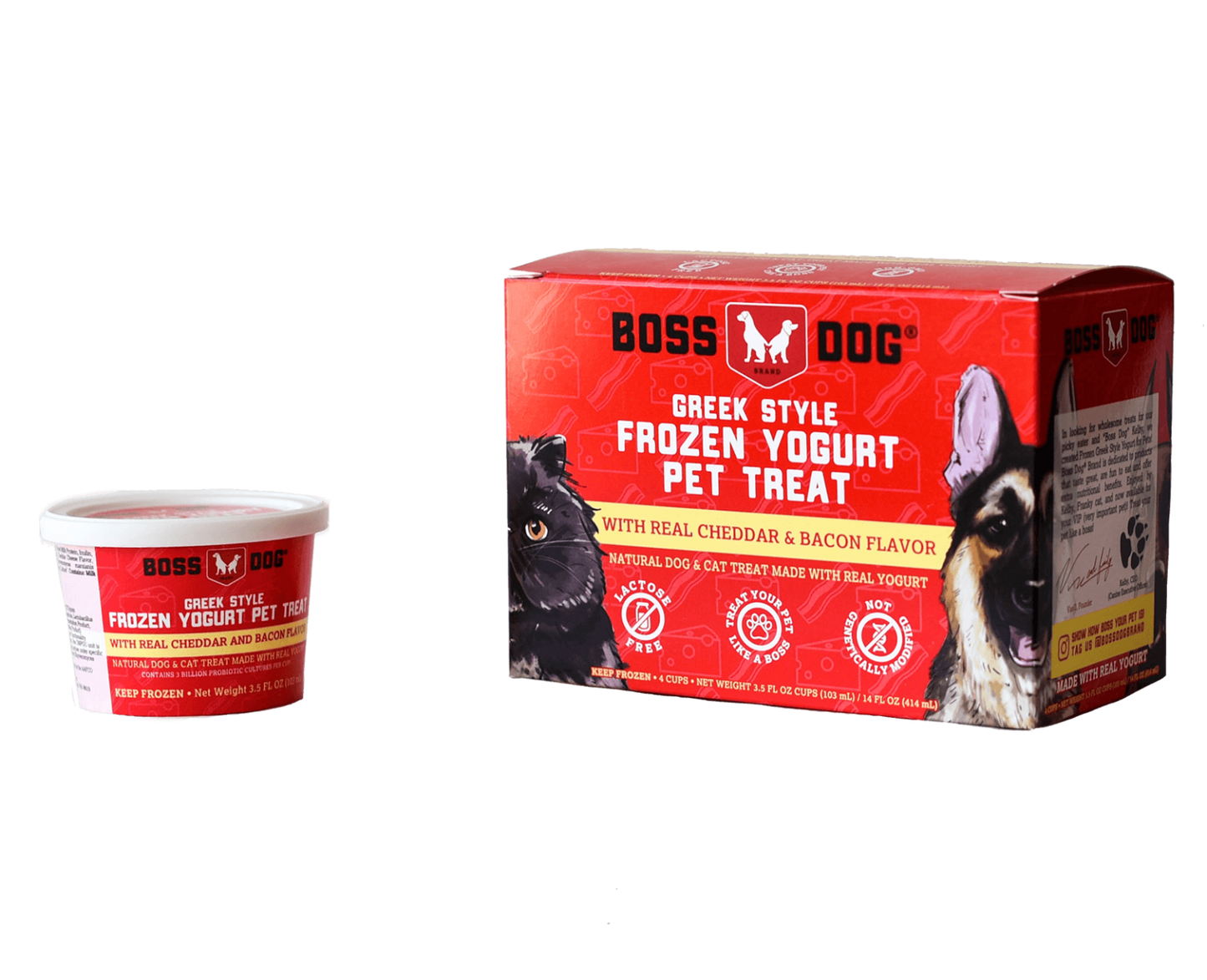 BossDog Frozen Yogurt Singles Cheddar Bacon 3.5oz