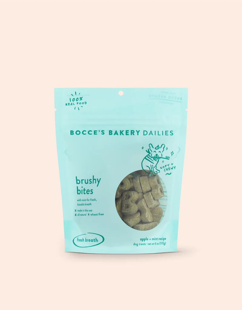 Bocce's Bakery Dailies Brushy Bites Dog Treats 6 oz