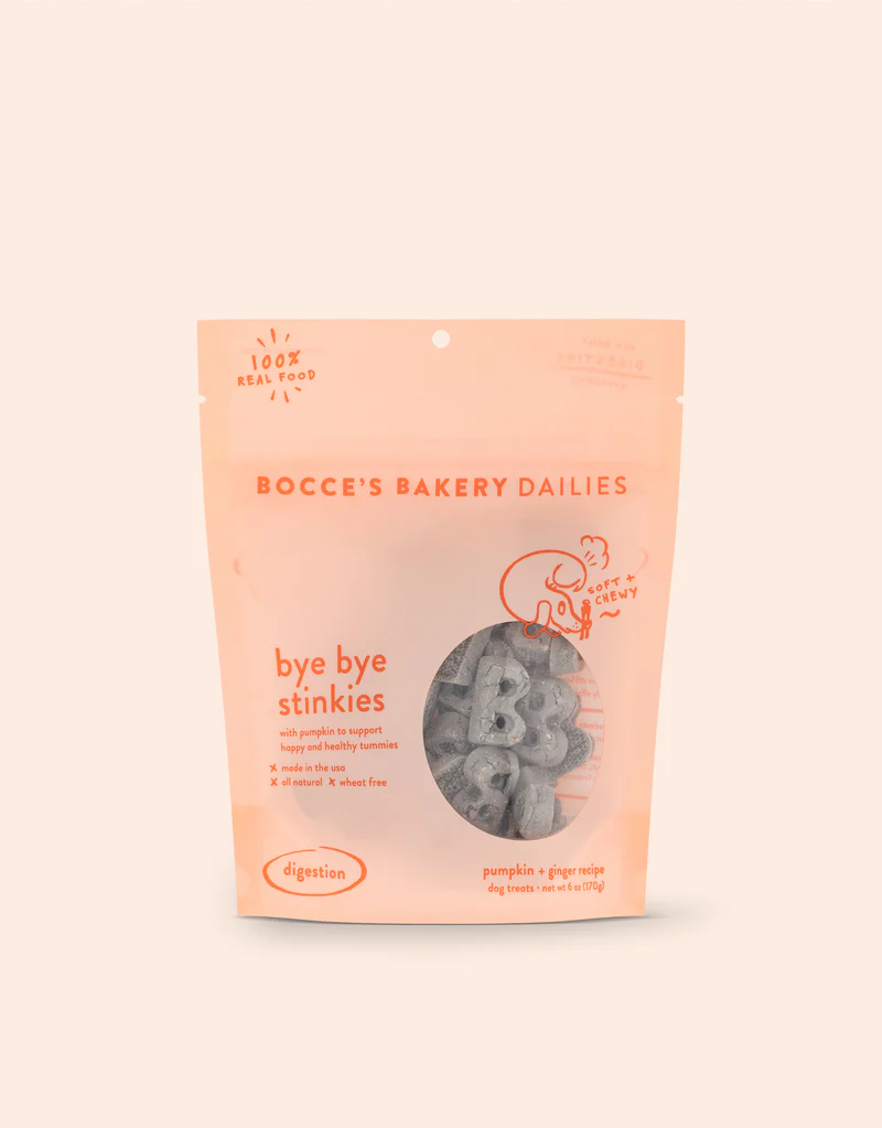 Bocce's Bakery Bye Bye Stinkies Soft & Chew Pumpkin Dog Treats - 6oz