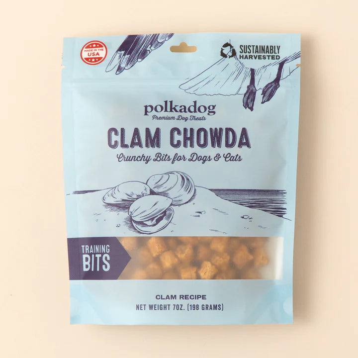 Polkadog Clam Chowda Bits Dog Treats 7oz