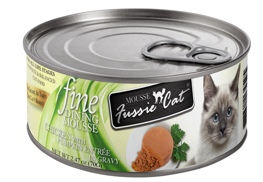 Fussie Cat Fine Mousse Chicken & Pumpkin Canned Cat Food 2.47 oz