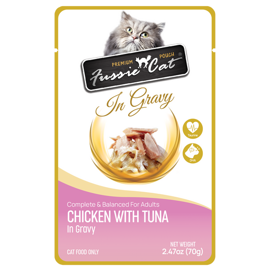 Fussie Cat Chicken & Tuna Gravy Pouch 2.47 oz