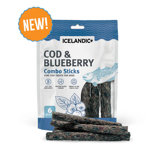 Icelandic Cod & Blueberry Combo Sticks for Dogs 2oz