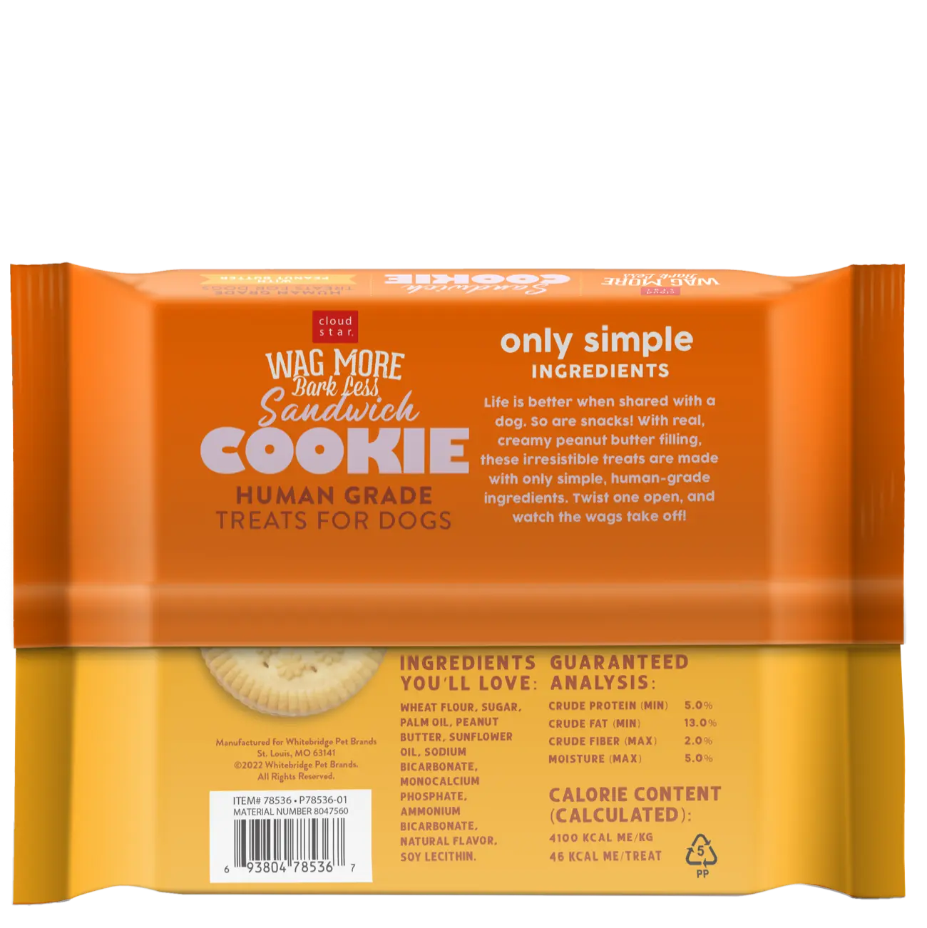 Cloud Star Wag More Bark Less Peanut Butter Sandwich Cookies 11.8oz