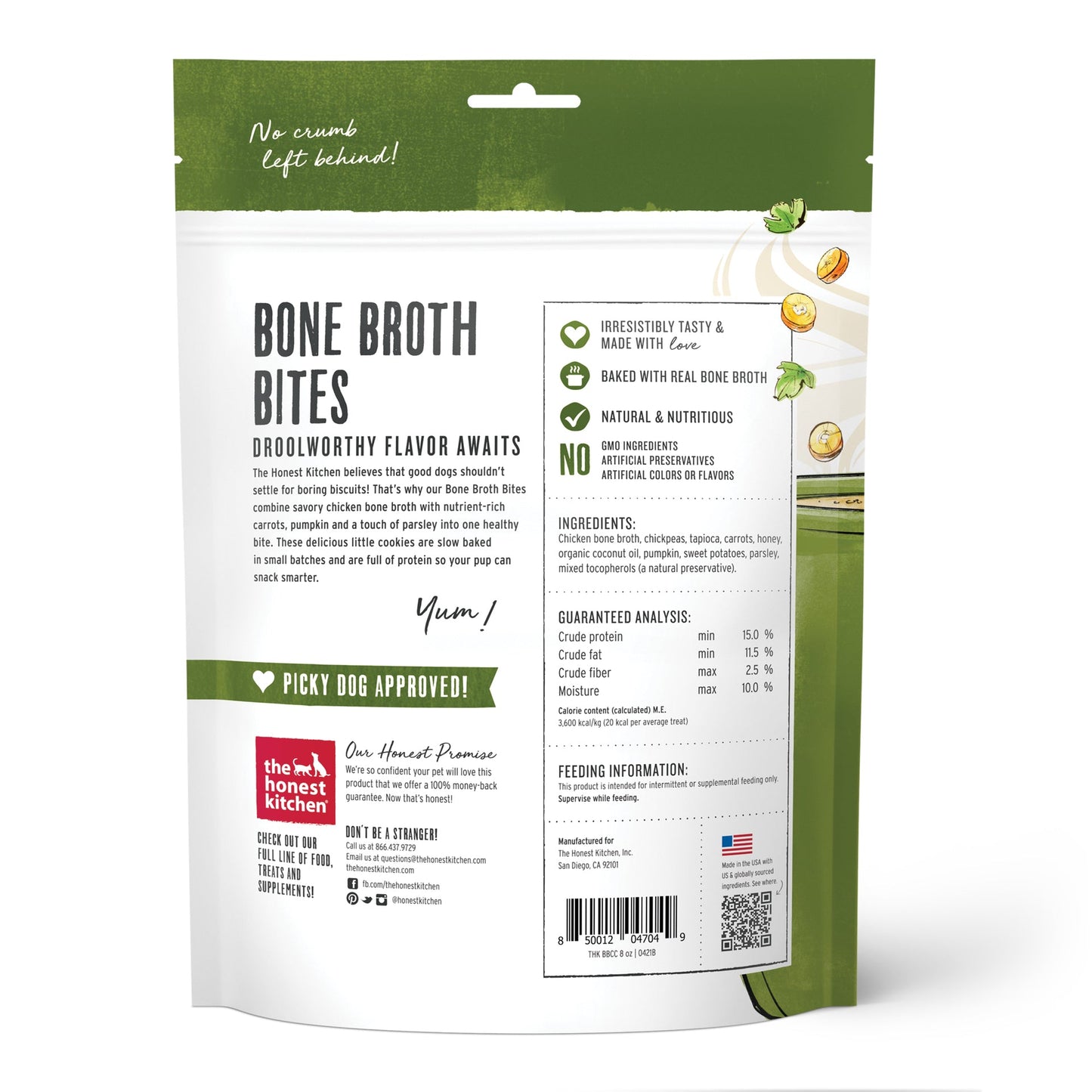 Honest Kitchen Chicken Bone Broth Bites with Carrot 8 oz