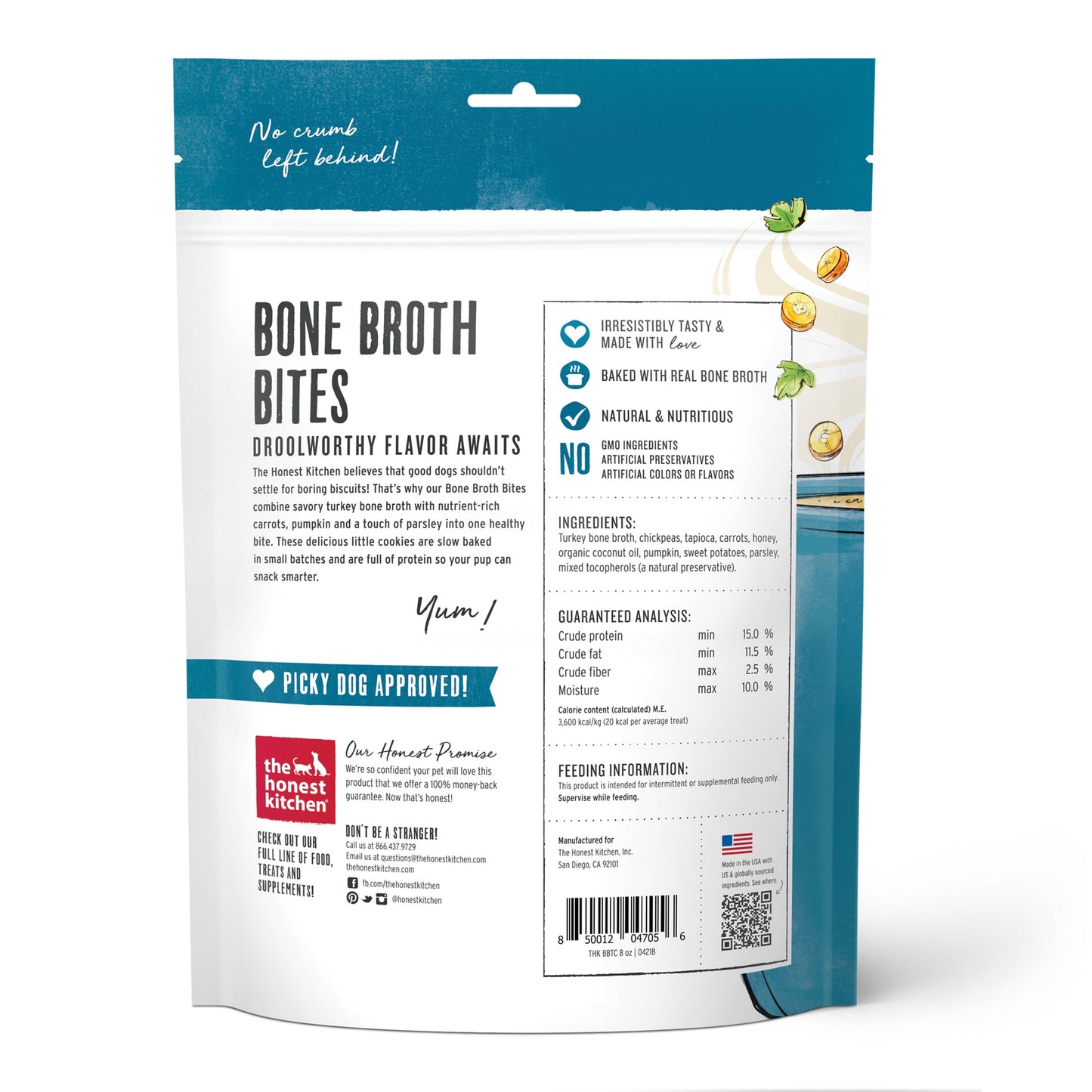 Honest Kitchen Turkey Bone Broth Bites with Pumpkin 8 oz