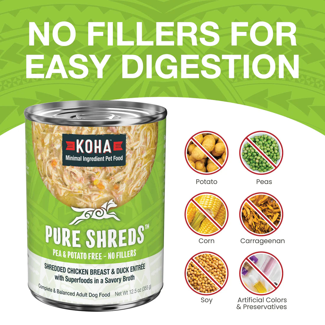 Koha Pure Shreds Chicken & Duck 12.5-oz