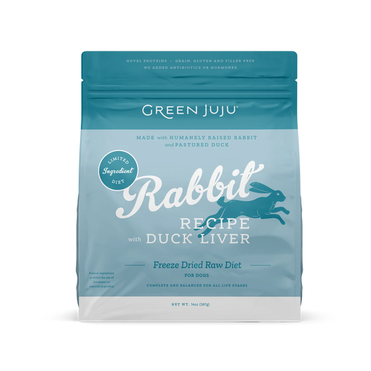 Green Juju Freeze Dried Rabbit Raw With Duck Liver 14oz