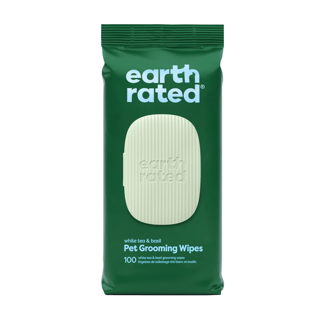Earth Rated Dog Grooming Wipes White Tea & Basil 100ct