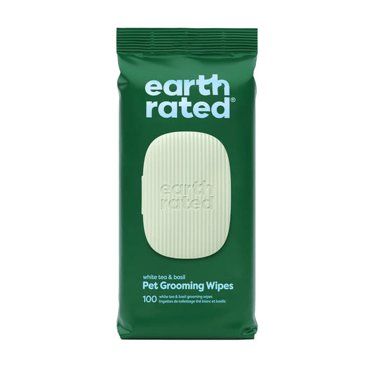 Earth Rated Dog Grooming Wipes White Tea & Basil 100ct