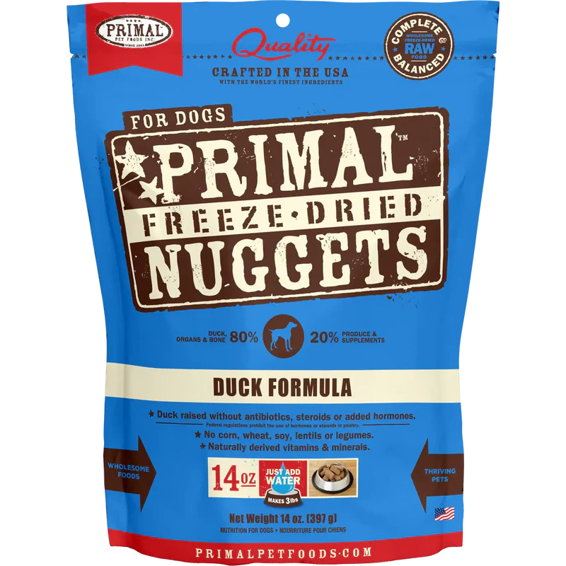 Primal Freeze Dried Raw Dog Food Duck Recipe