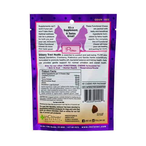 InClover Flow Urinary Soft Chews For Cats 2.1oz