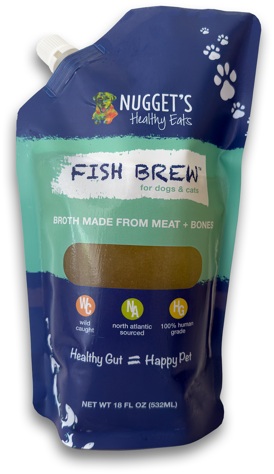 Nugget's Healthy Eats Dog Frozen Fish Brew 18oz