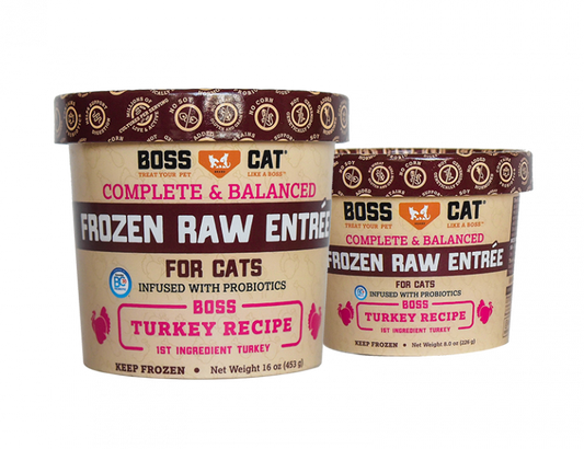 Boss Cat Frozen Raw Turkey Entree 8oz