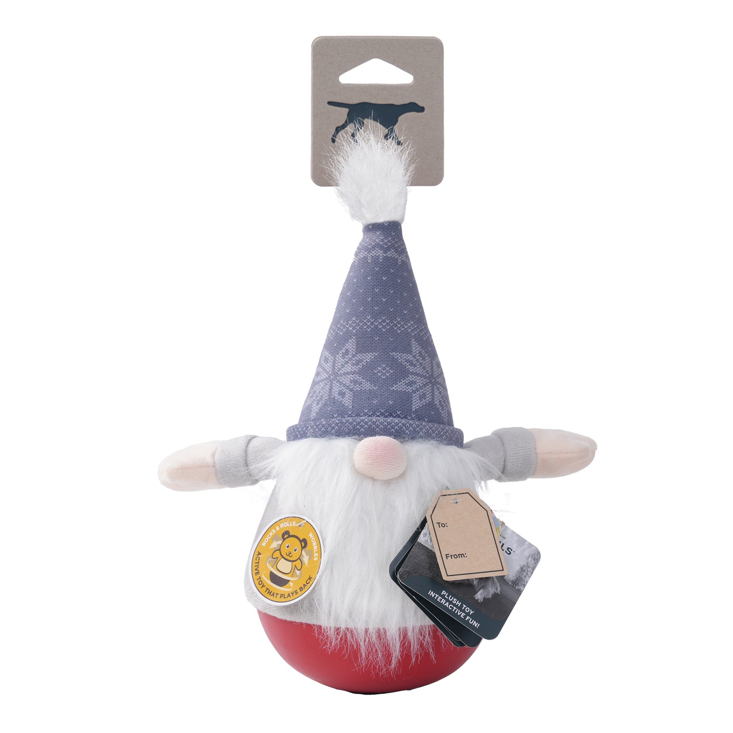 Tall Tails Holiday Rolly Wobbler Gnome 12"