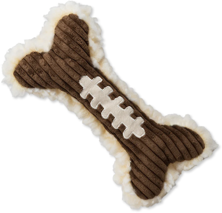 HuggleHounds Fall Fleece Corduroy Bone Dog Toy