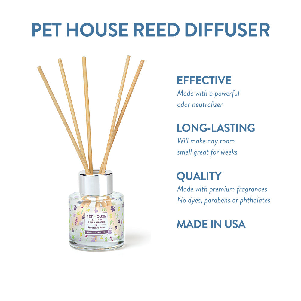 Pet House Freshening Reed Diffuser Lavender Green Tea