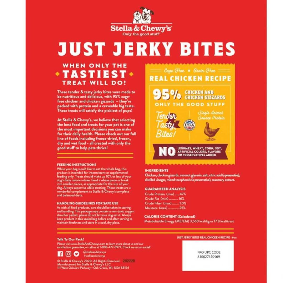 Stella & Chewy's Just Jerky Bites Chicken Recipe 6oz