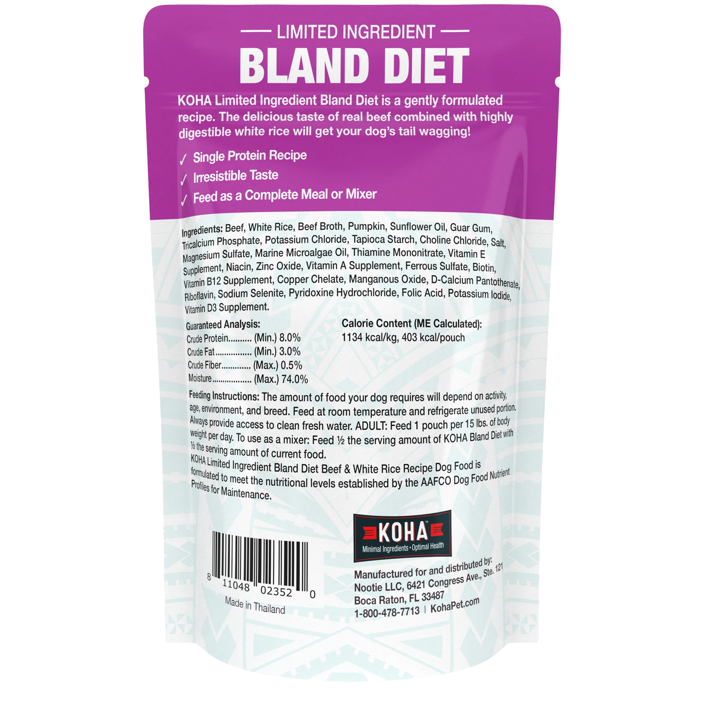 KOHA Limited Ingredient Bland Diet Beef & White Rice Recipe for Dogs