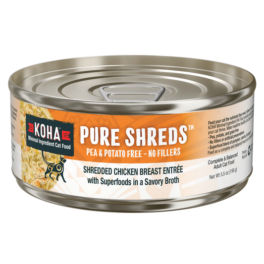 Koha Cat Can Pure Shreds Chicken 5.5 Oz