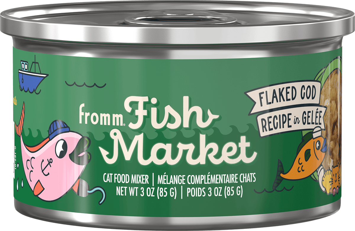 Fromm Fish Market Flaked Cod Recipe in Gelee Food Mixer 3oz