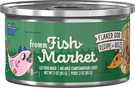 Fromm Fish Market Flaked Cod Recipe in Gelee Food Mixer 3oz