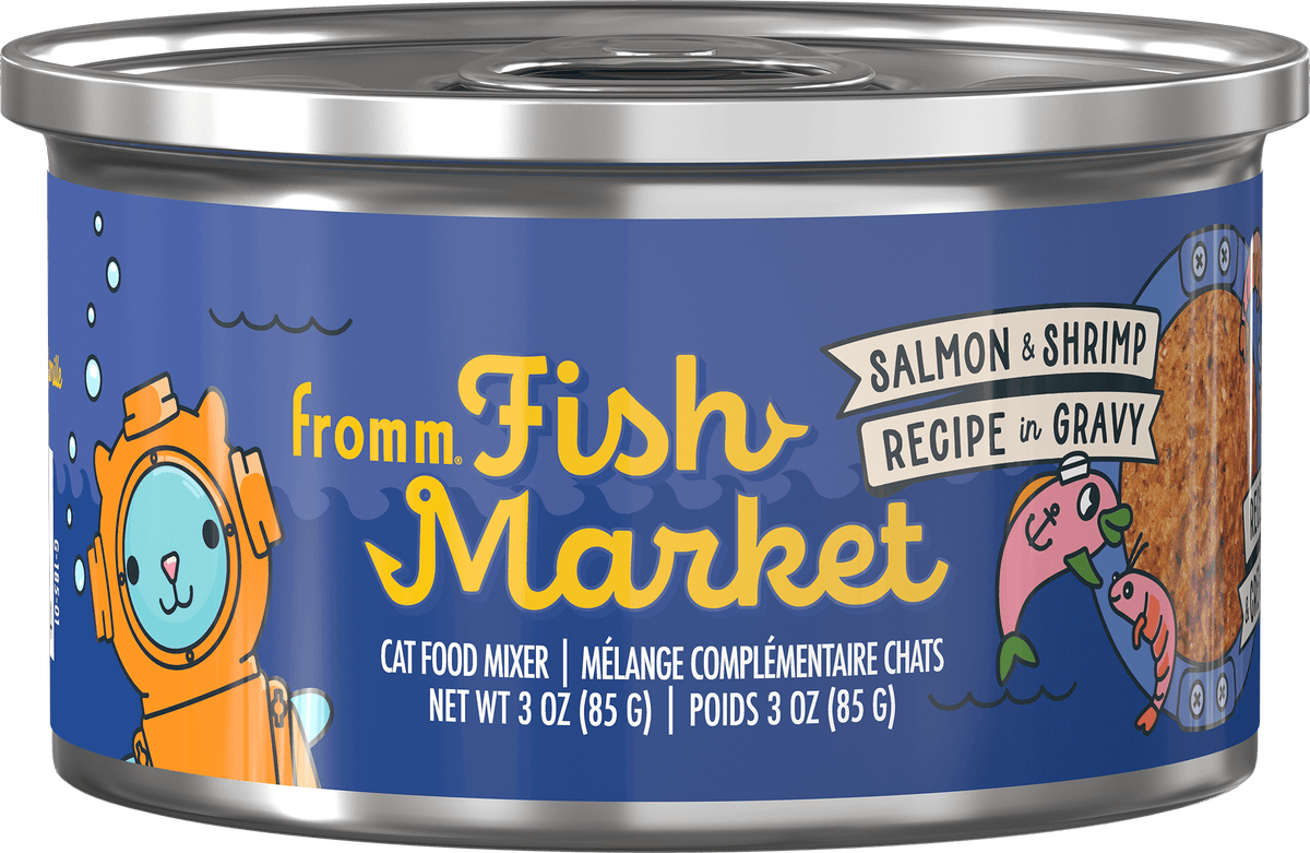 Fromm Fish Market Salmon and Shrimp Recipe in Gravy Food Moxer 3oz