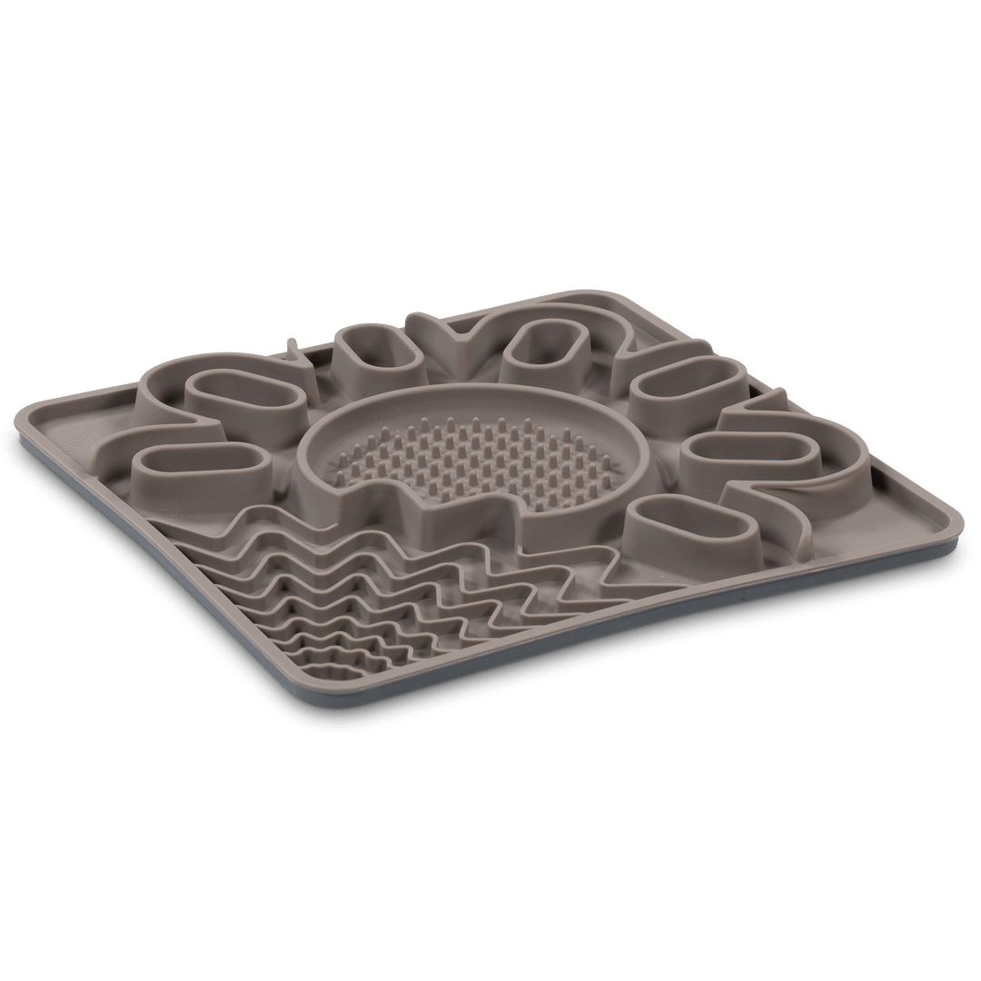 Messy Mutts Silicone Lick Mat Multi Surface Grey