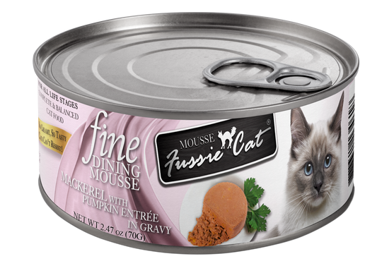 Fussie Cat Fine Mousse Mackerel & Pumpkin Canned Cat Food 2.47 oz