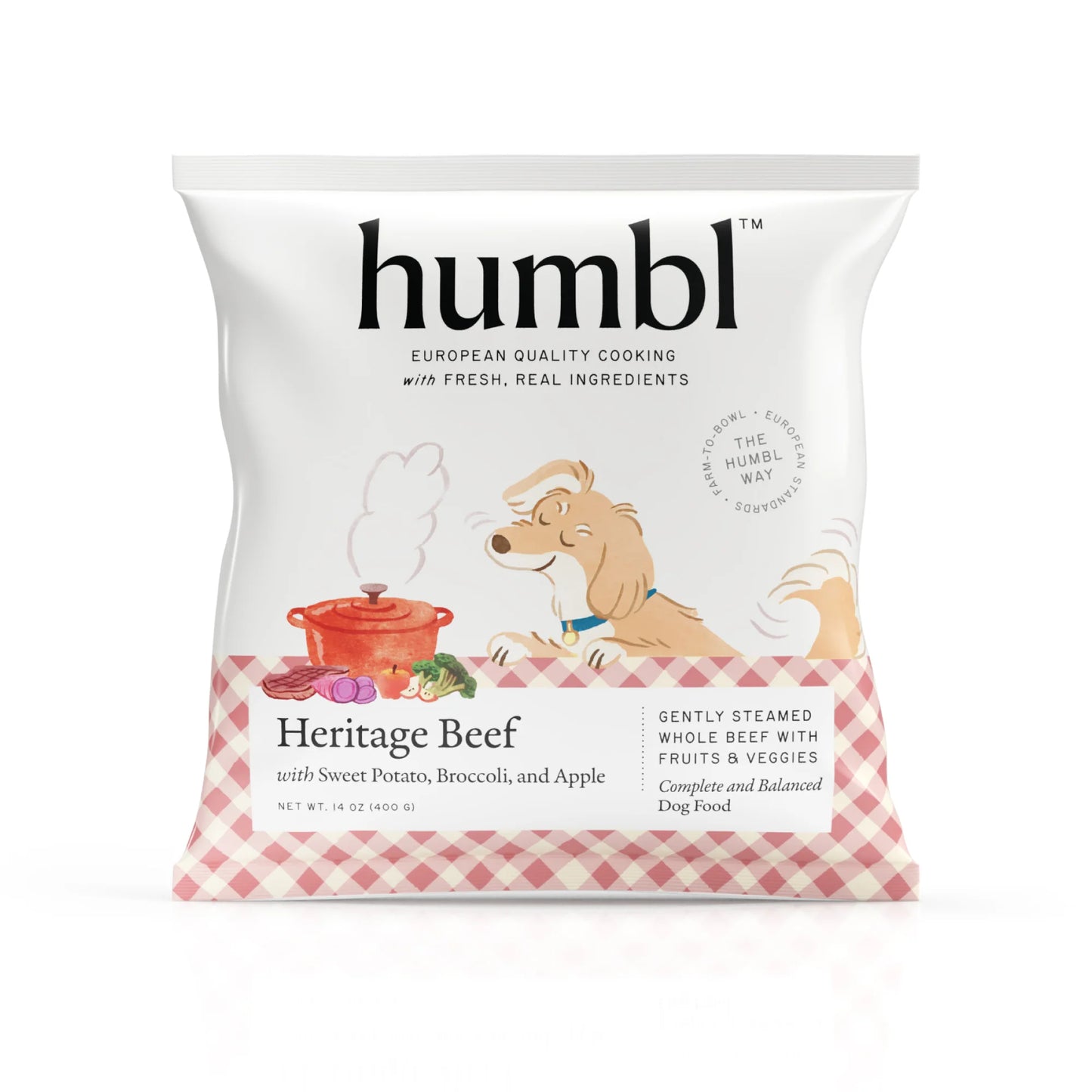 Humbl Frozen Gently Cooked Dog Food Heritage Beef Recipe 14oz