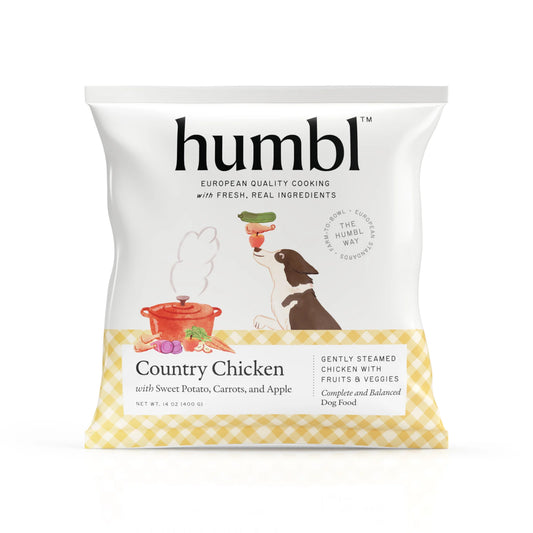 Humbl Frozen Gently Cooked Dog Food Grain Free Country Chicken Recipe 14oz