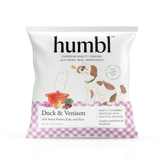 Humbl Frozen Gently Cooked Dog Food Duck & Venison Recipe 14oz