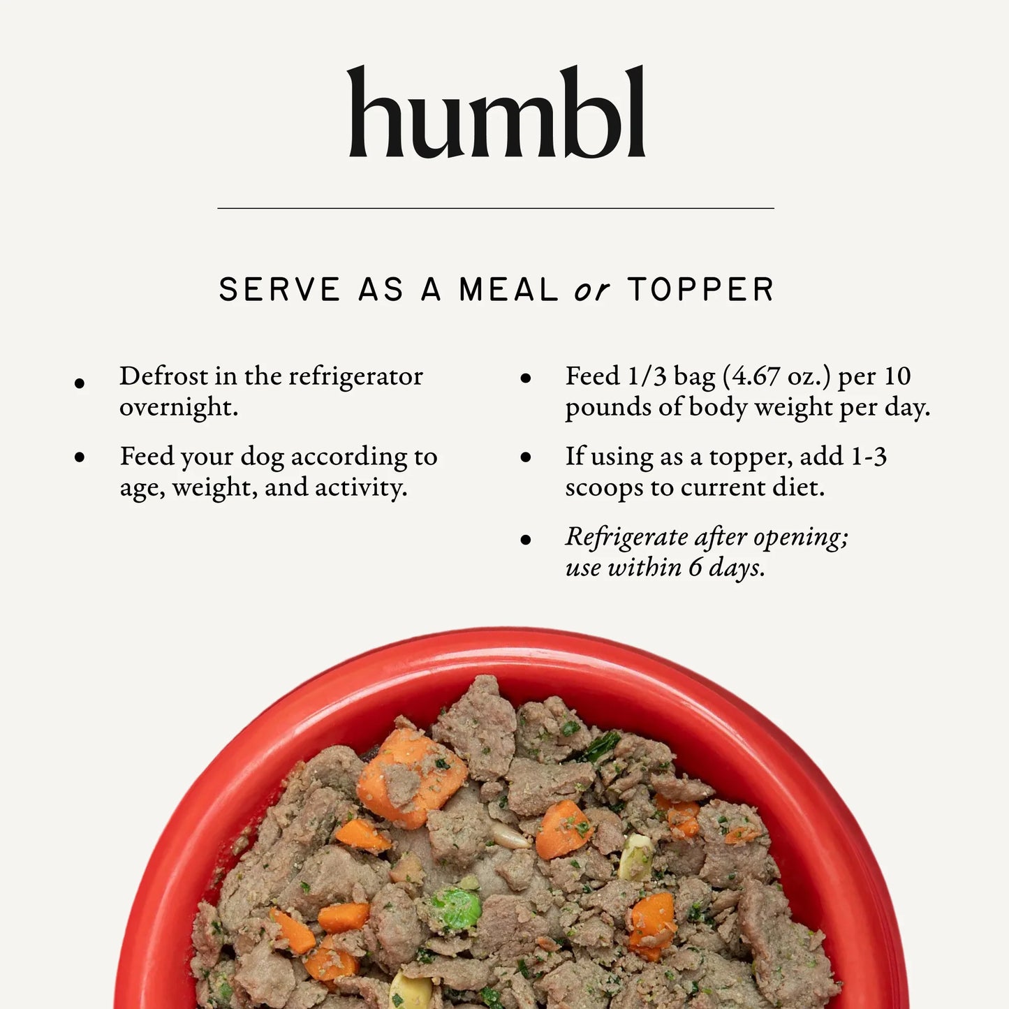 Humbl Frozen Gently Cooked Dog Food Grain Free Country Chicken Recipe 14oz