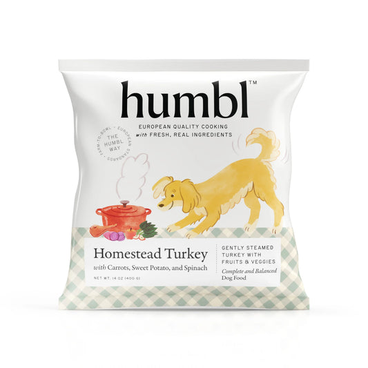Humbl Frozen Gently Cooked Dog Food Homestead Turkey Recipe 14oz