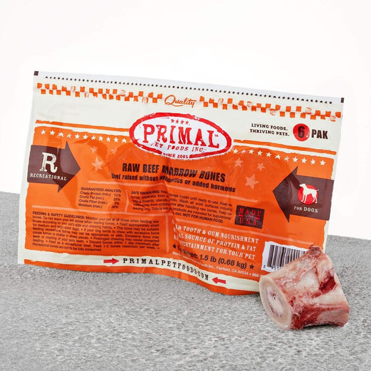 Primal Frozen Raw Beef Marrow Bones 2" 6pk