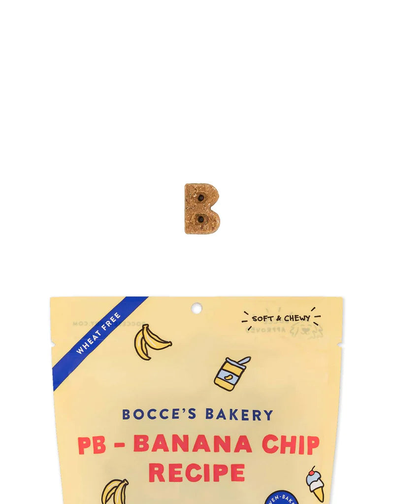 Bocce's Bakery Banana Chip Soft and Chewy with Carob and Peanut Butter Dog Treats - 6oz