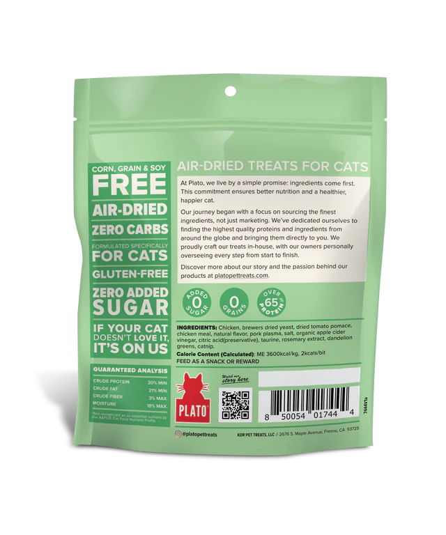 Plato Chicken & Catnip Cat Treats 2.5oz