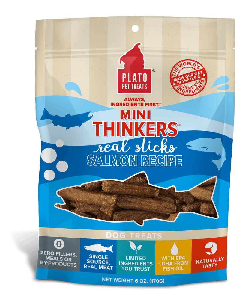 Plato Mini Thinker Salmon Dog Treats 6oz