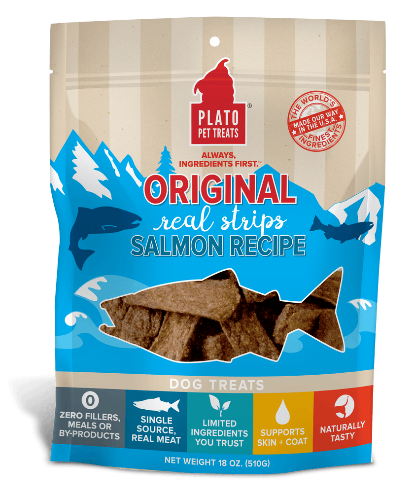 Plato Real Strips Salmon Recipe Dog Treats