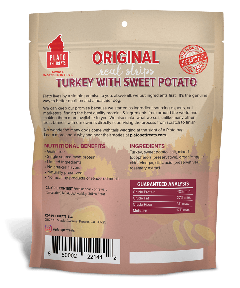 Plato Turkey & Sweet Potato Real Strips 18-oz