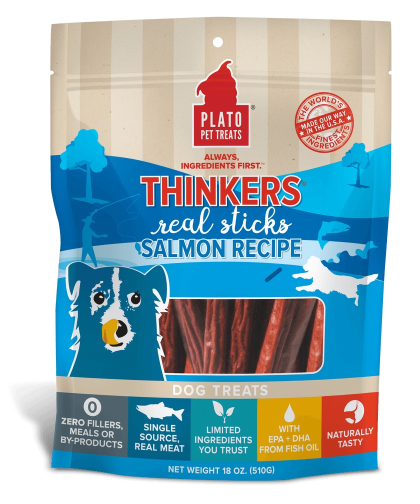 Plato Thinkers Salmon Meat Stick Dog Treats