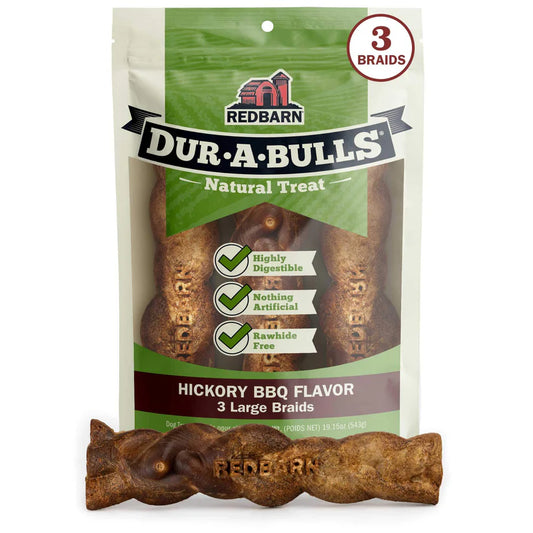 Redbarn Dur-A-Bulls Braid Hickory BBQ Flavor 3 pack