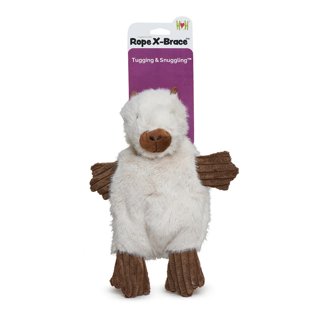 HuggleHounds X-Brace Clover Capybara Dog Toy