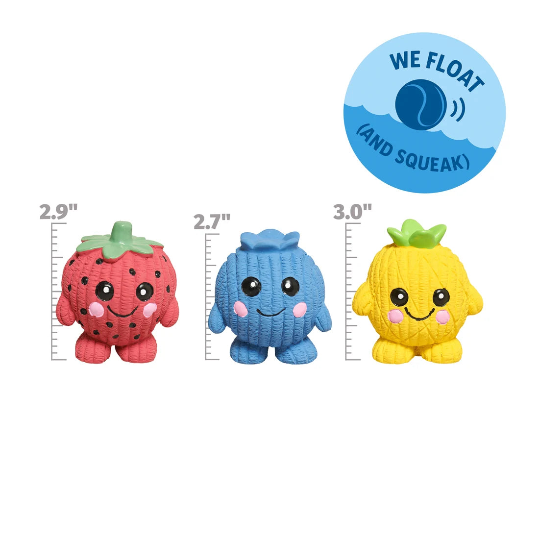 HuggleHounds Fruitie Cuties Foodies Ruff-Tex Ball 3 pack