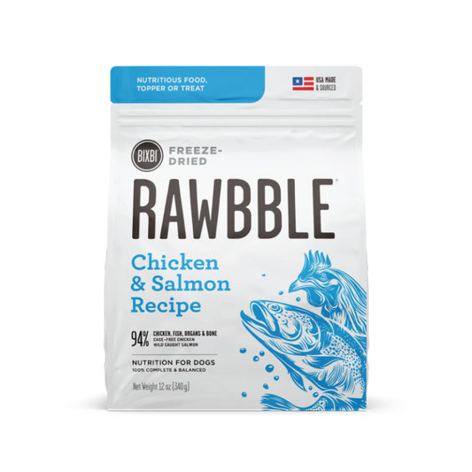 Bixbi Rawbble Freeze-Dried Dog Food Chicken and Salmon