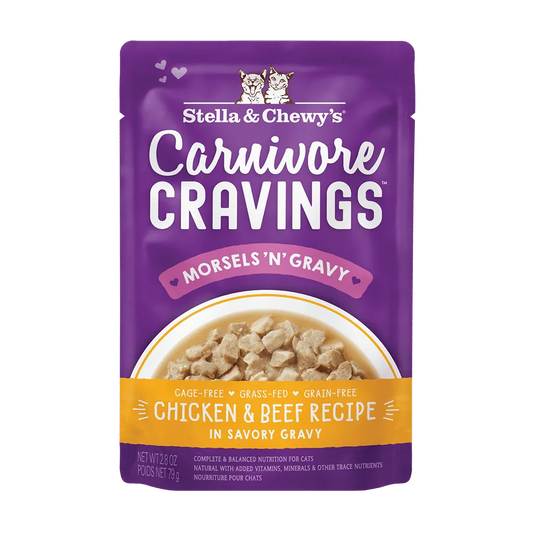 Stella & Chewy's Carnivore Cravings Morsels N Gravy Pouch Chicken & Beef 2.8oz