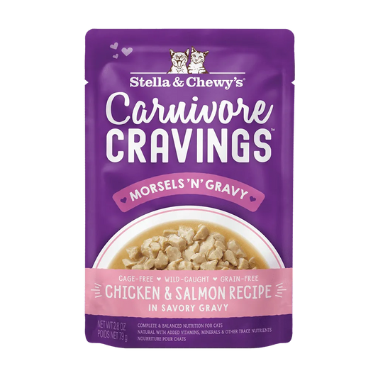 Stella & Chewy's Carnivore Cravings Morsels N Gravy Pouch Chicken & Salmon 2.8oz
